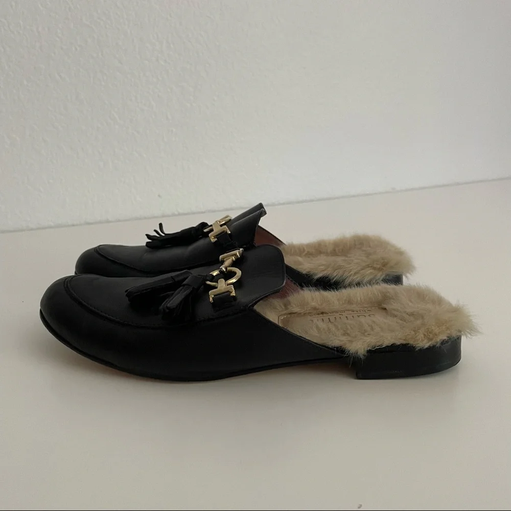 Summit White Mountain Abelle Black Faux Fur Leather Mules Women’s Size 6 - Picture 7 of 10